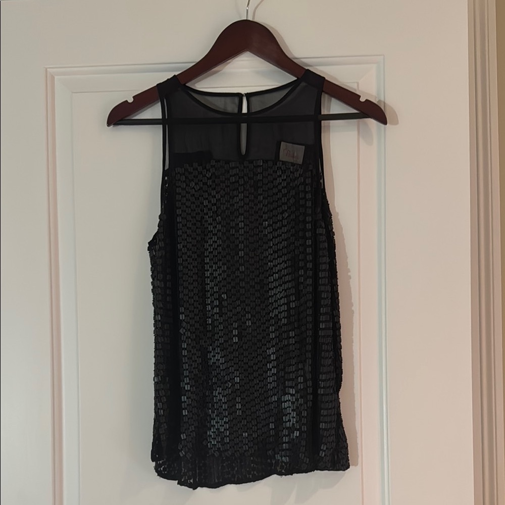 Parker Black Sequin Sleeveless Top